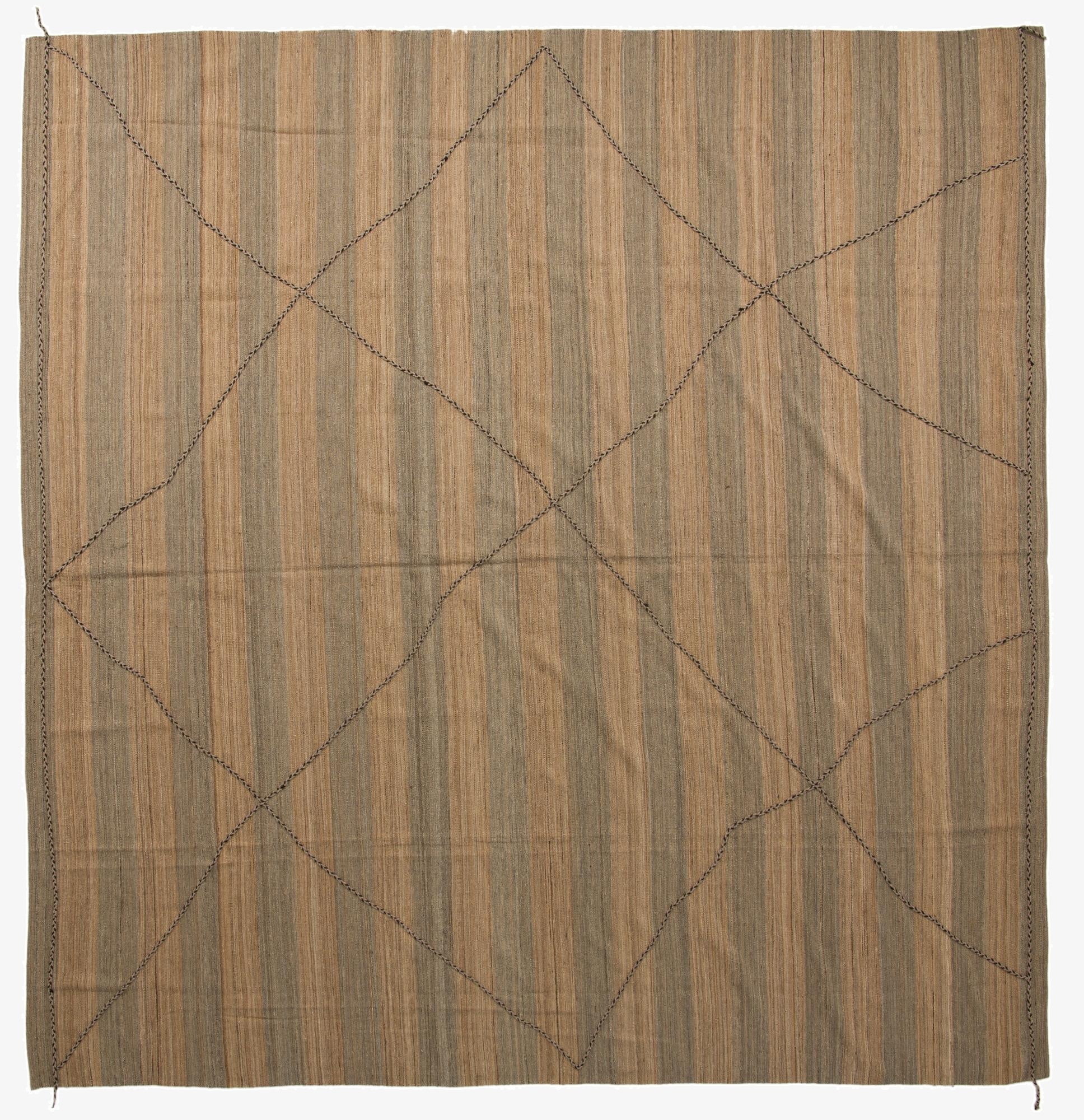 12' 6 x 12' 8  Hand Knotted Moroccan Wool Square Rug