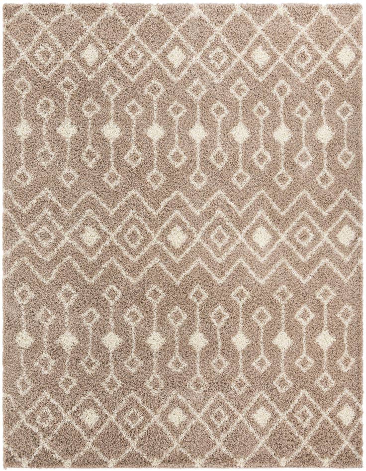 Detail image of 10' x 10' Moroccan Trellis Shag Square Rug