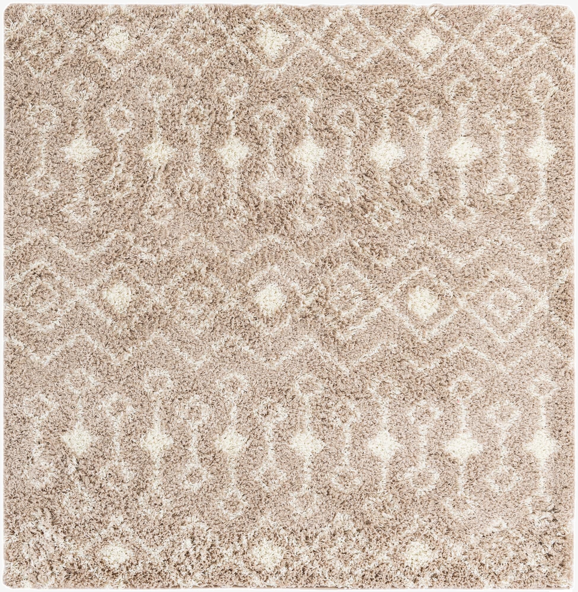 Primary image 185cm x 185cm Moroccan Trellis Shag Square Rug