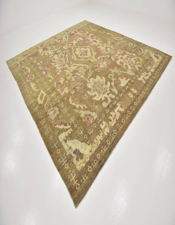 Detail image of 11' x 12' Hand Knotted Oushak Wool Square Rug