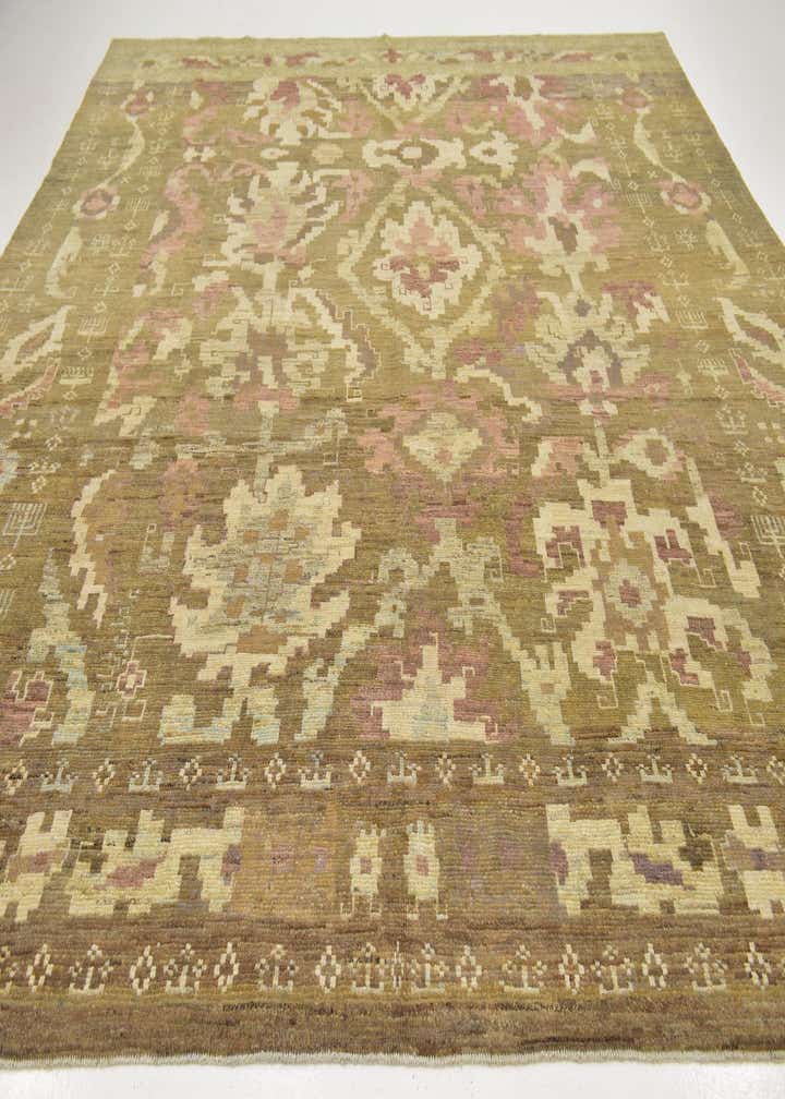 11' x 12' Hand Knotted Oushak Wool Square Rug