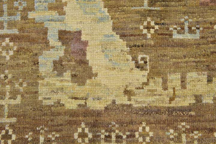 11' x 12' Hand Knotted Oushak Wool Square Rug
