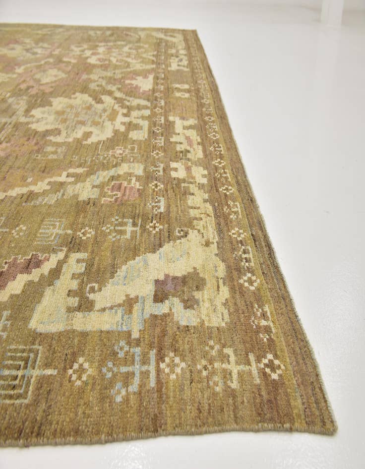 Detail image of 11' x 12' Hand Knotted Oushak Wool Square Rug