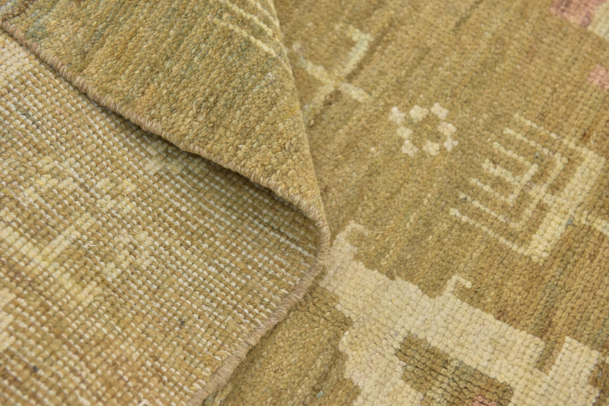 11' x 12' Hand Knotted Oushak Wool Square Rug