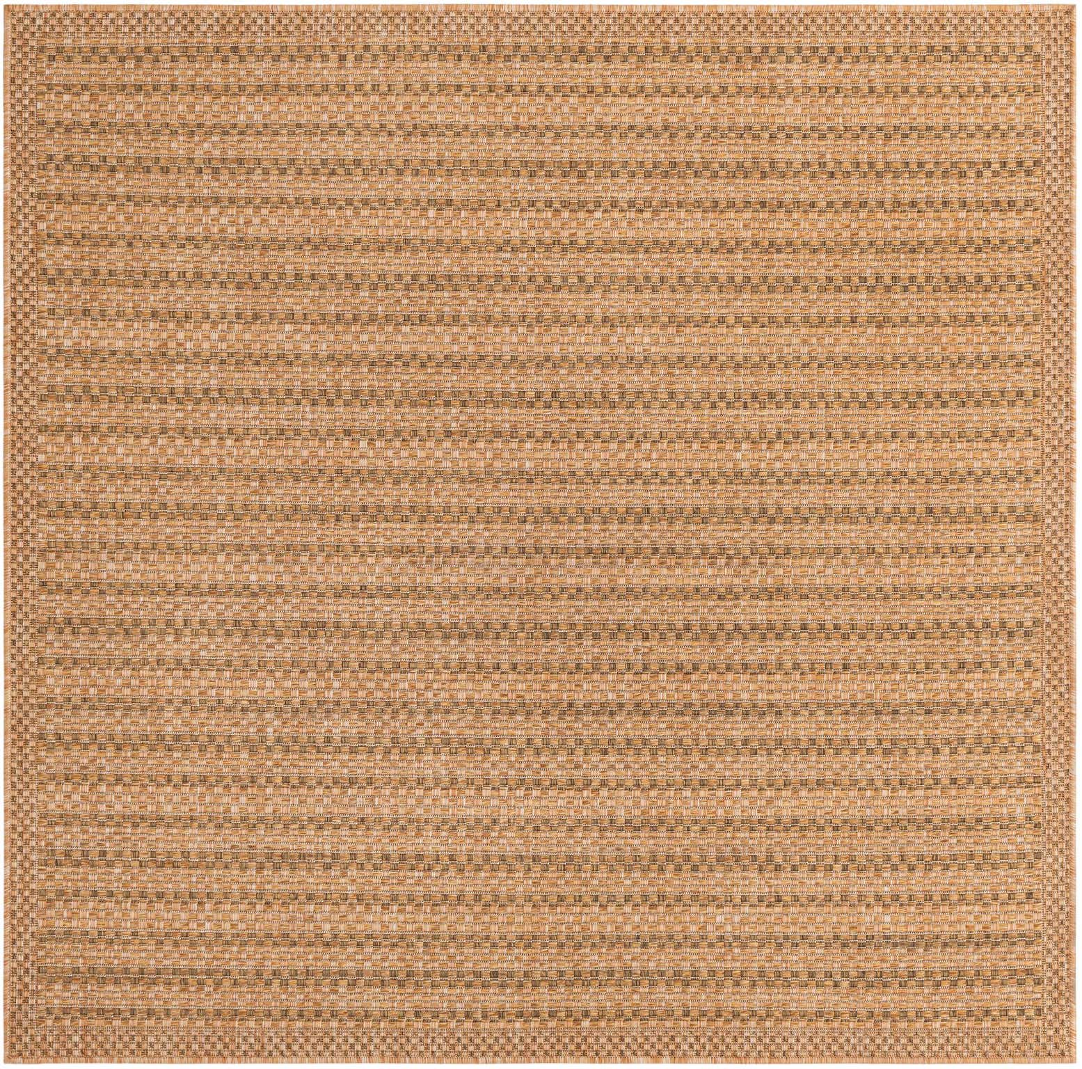 5' 3 x 5' 3 Easy-Clean Border Indoor / Outdoor Square Rug
