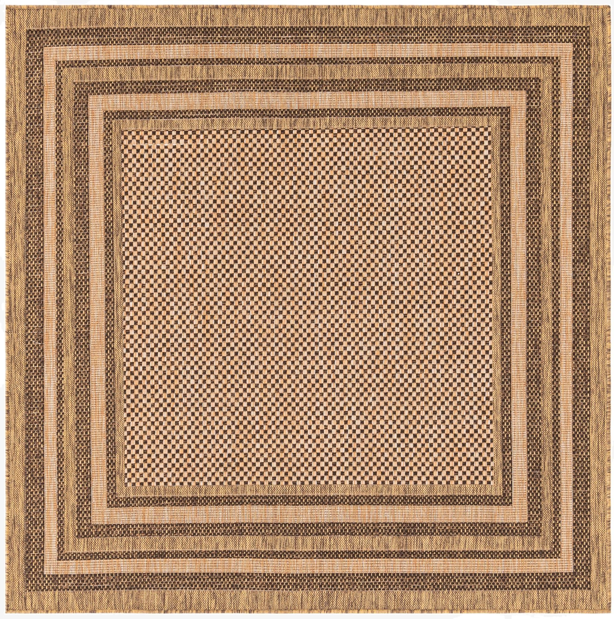 Primary image 6' x 6'  Washable Border Indoor / Outdoor Square Rug