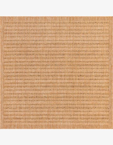 Light Brown Easy-Clean Border Indoor / Outdoor Square Rug