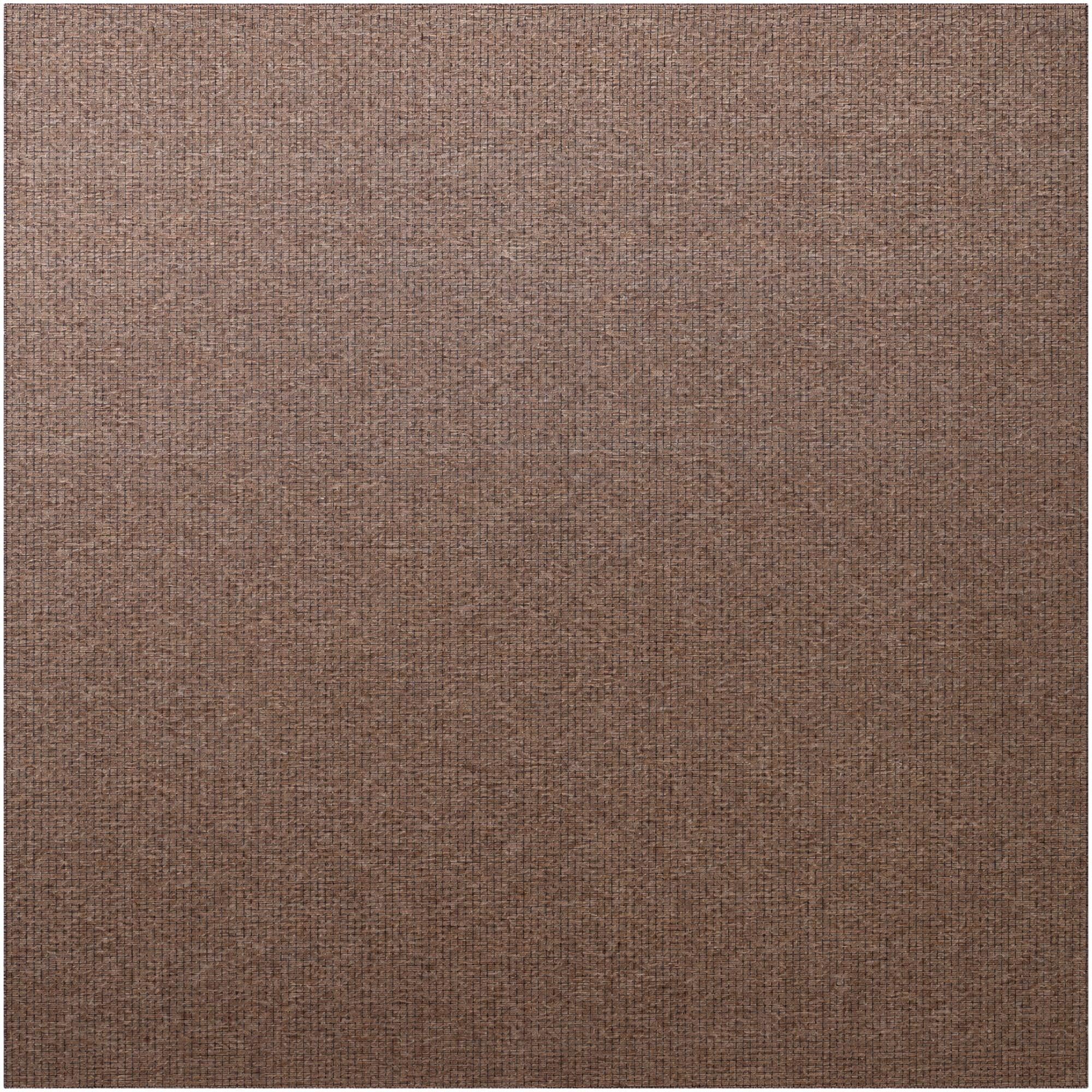 Light Brown Easy-Clean Checkered Indoor / Outdoor Square Rug
