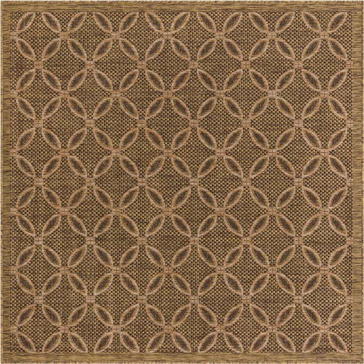 6' x 6' Easy-Clean Trellis Indoor / Outdoor Square Rug
