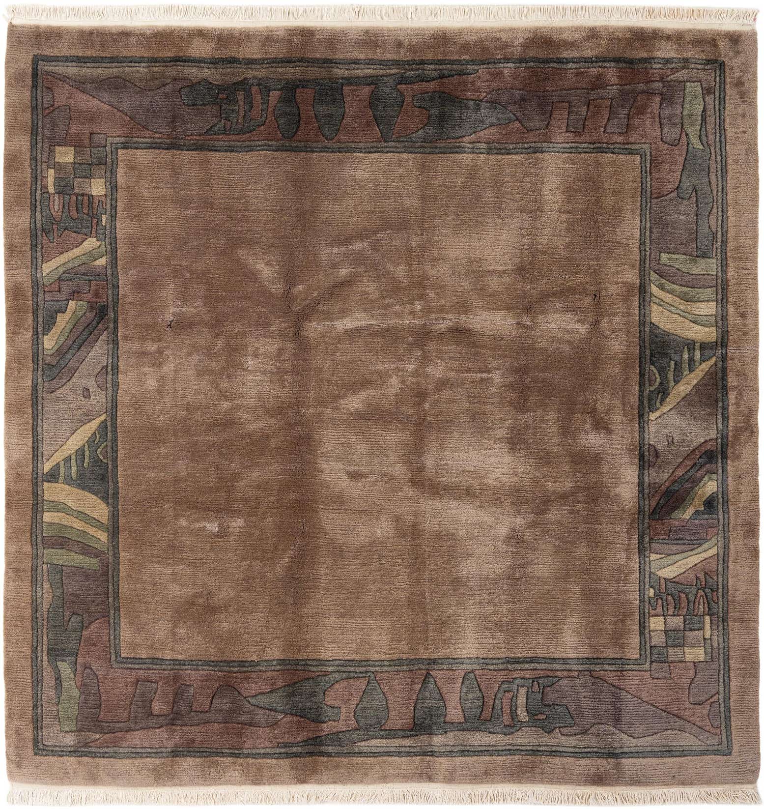 6' 5 x 6' 5 Hand Knotted Tibet Wool Square Rug