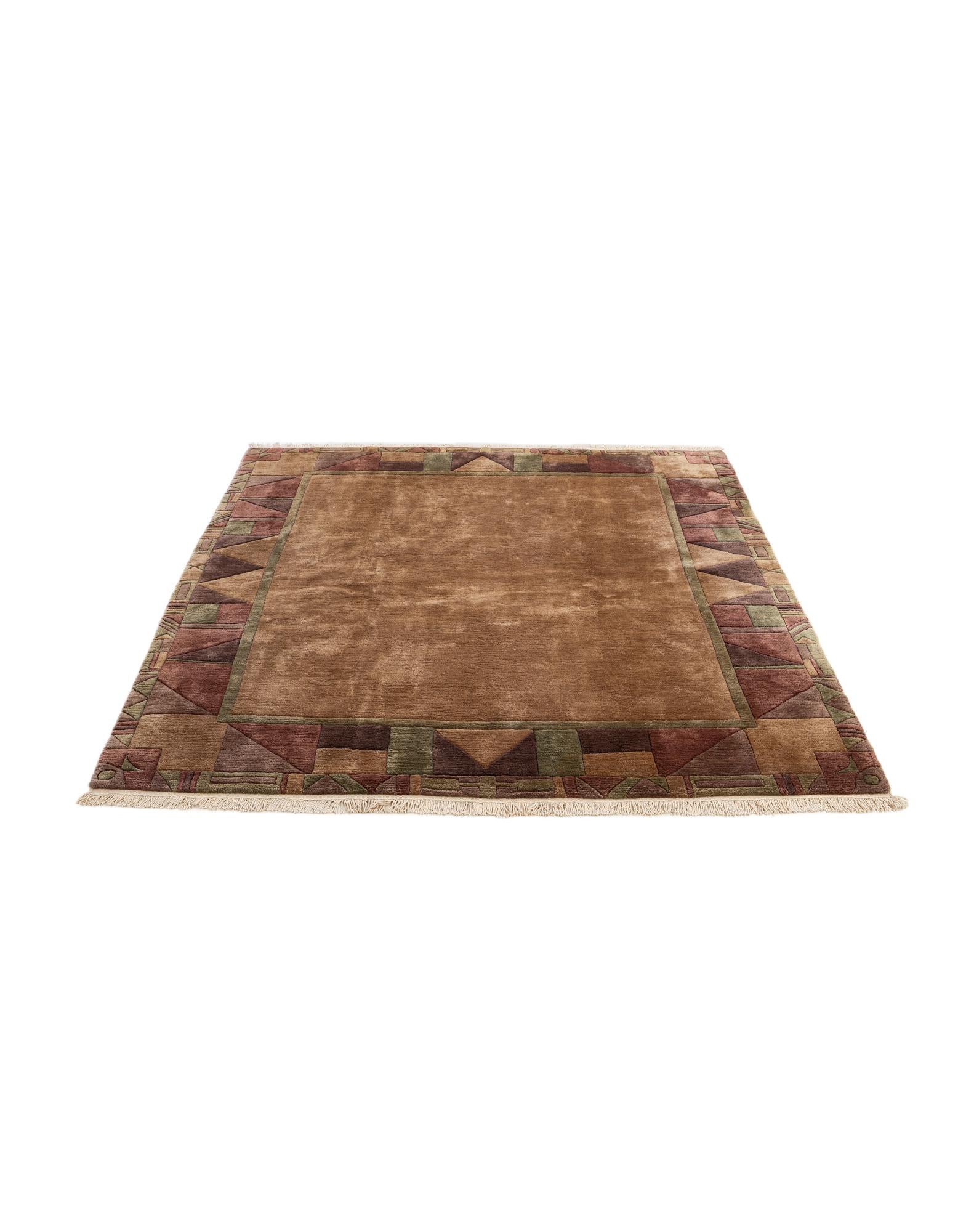 6' 9 x 7' 3 Hand Knotted Tibet Wool Square Rug