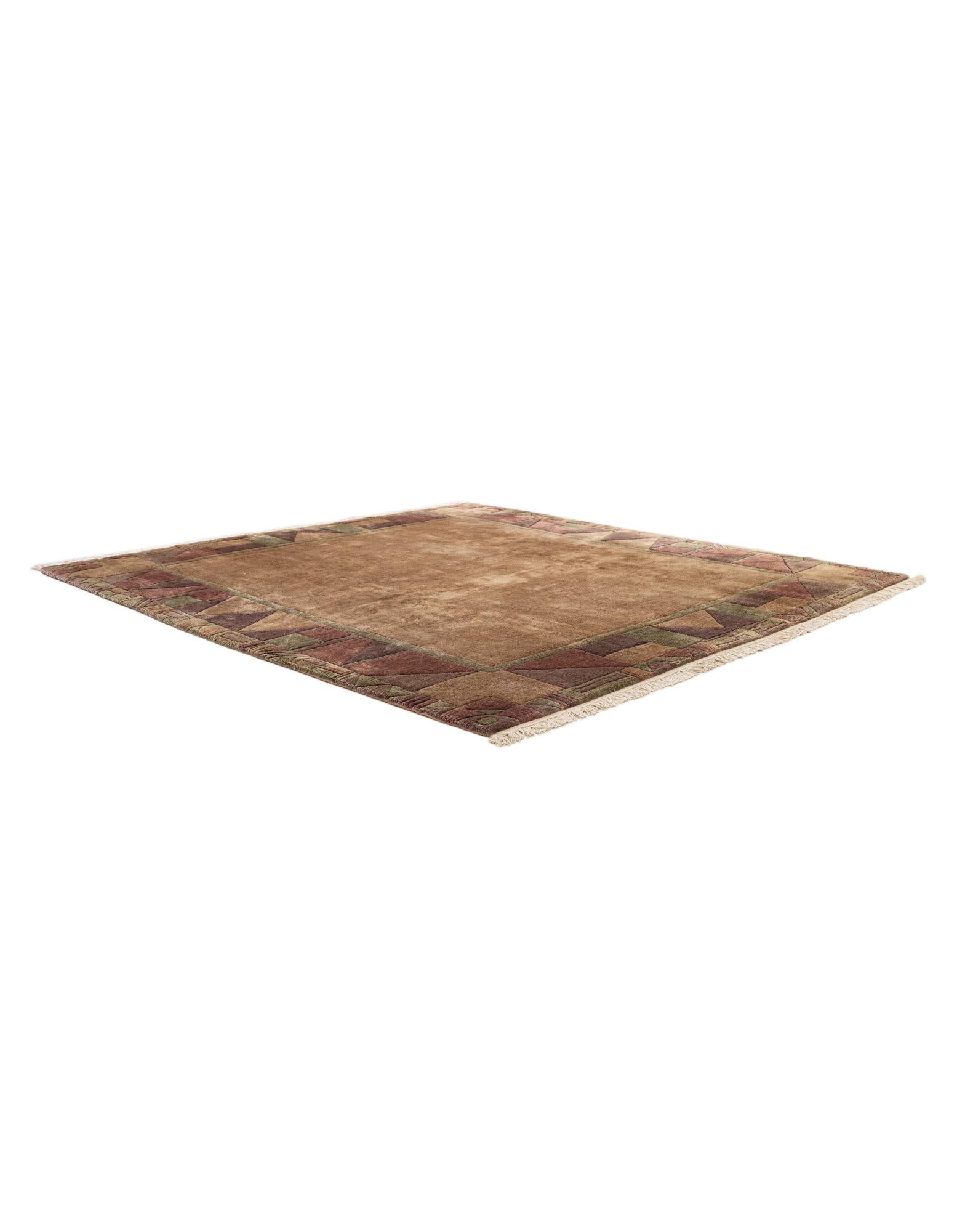 6' 9 x 7' 3 Hand Knotted Tibet Wool Square Rug