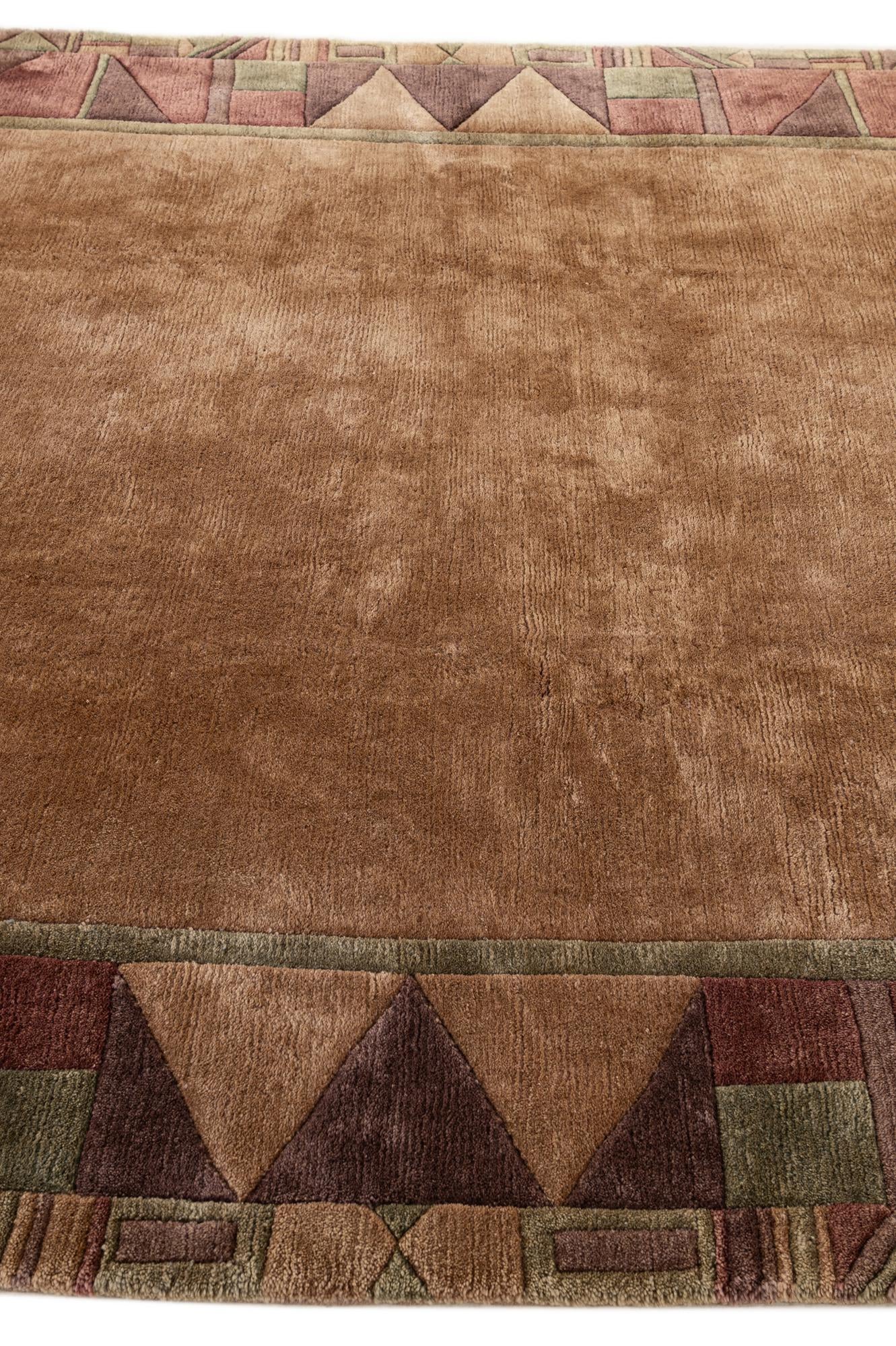 6' 9 x 7' 3 Hand Knotted Tibet Wool Square Rug
