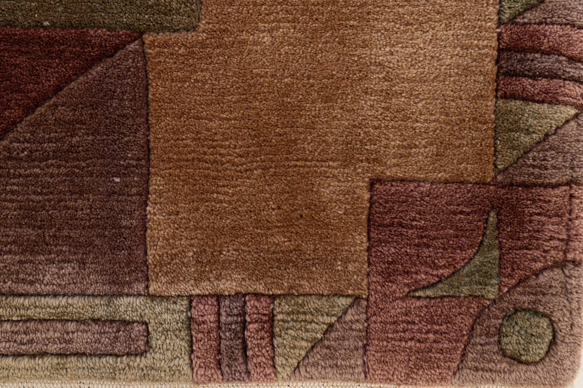 6' 9 x 7' 3 Hand Knotted Tibet Wool Square Rug