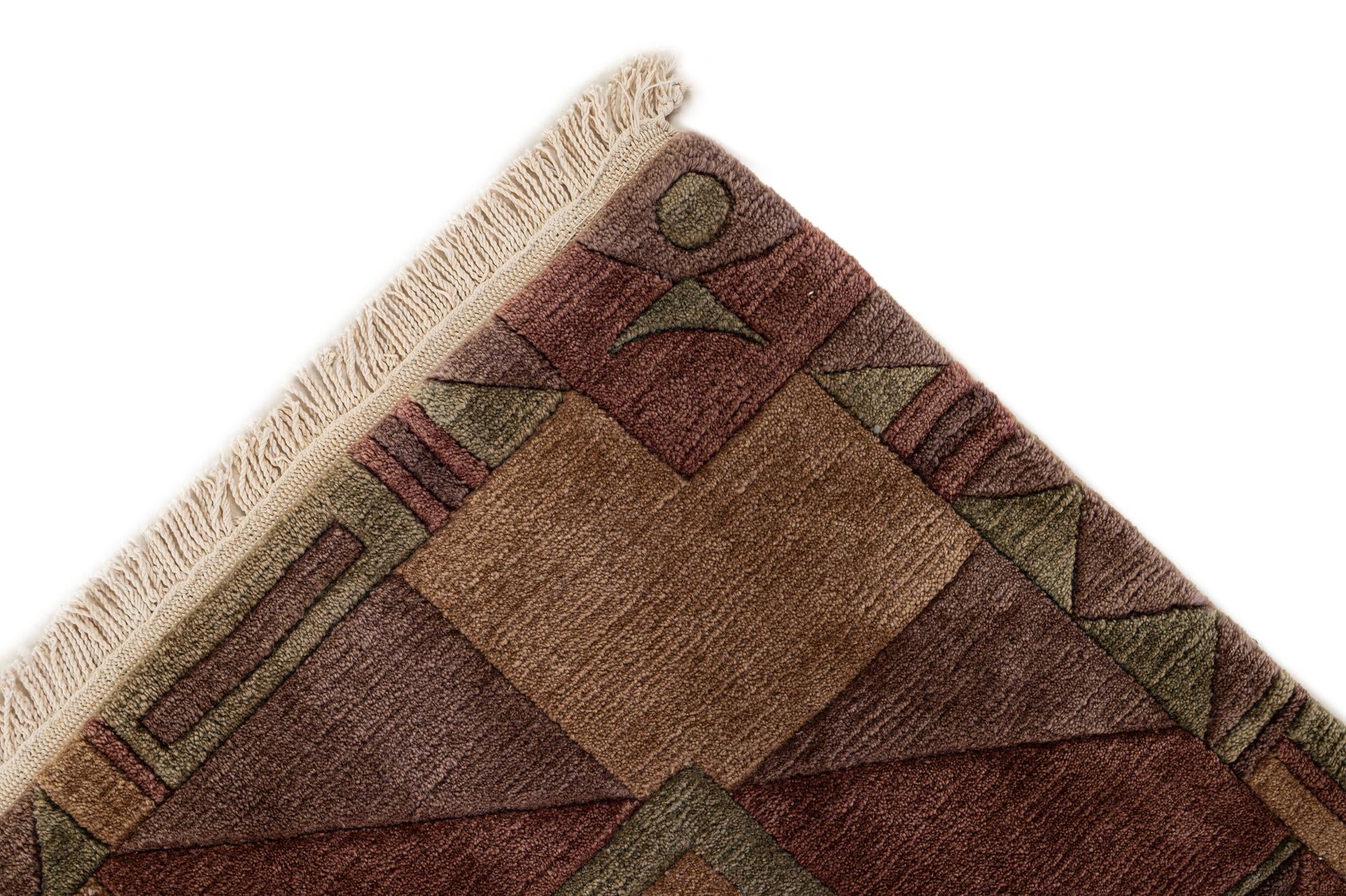 6' 9 x 7' 3 Hand Knotted Tibet Wool Square Rug