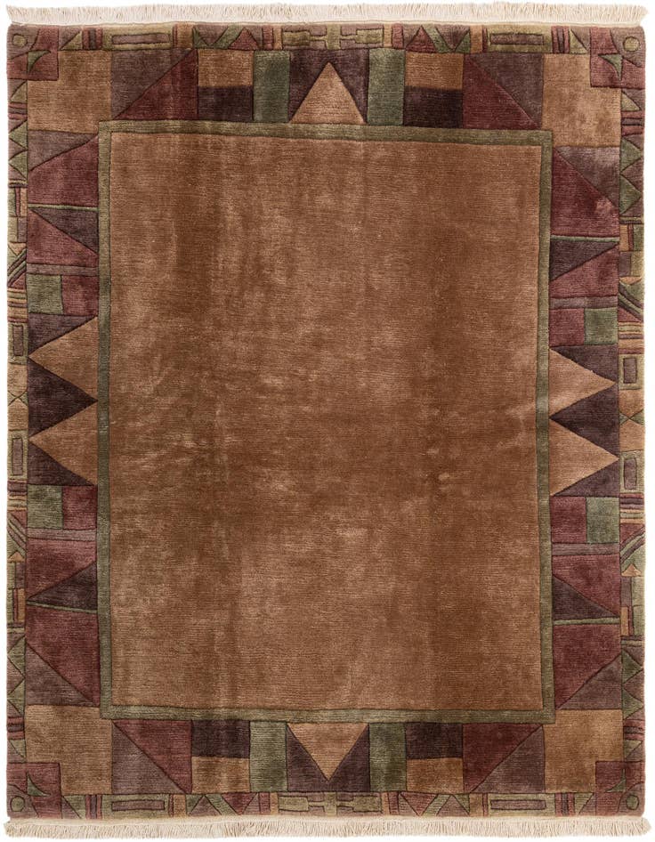 Detail image of 6' 9 x 7' 3 Hand Knotted Tibet Wool Square Rug