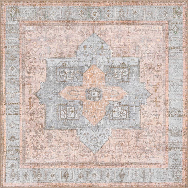 Detail image of 7' 6 x 7' 6 Washable Timeless Square Rug