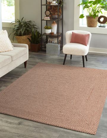 7' 10 x 7' 10 Handmade Tweed Braided Jute Square Rug