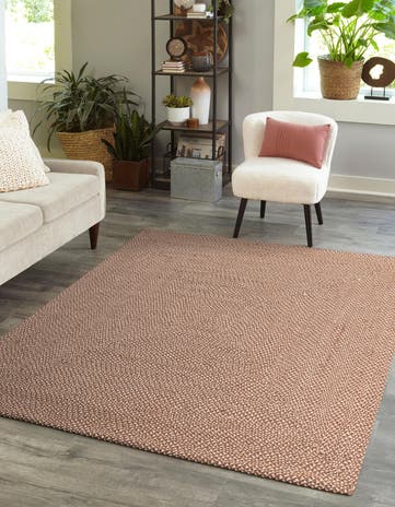 7' 10 x 7' 10 Handmade Tweed Braided Jute Square Rug
