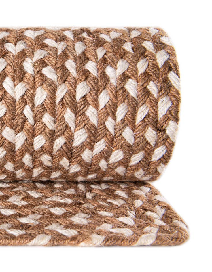 Vue détaillée : 240cm x 240cm Fait main Tweed Braided Jute Tapis Carré