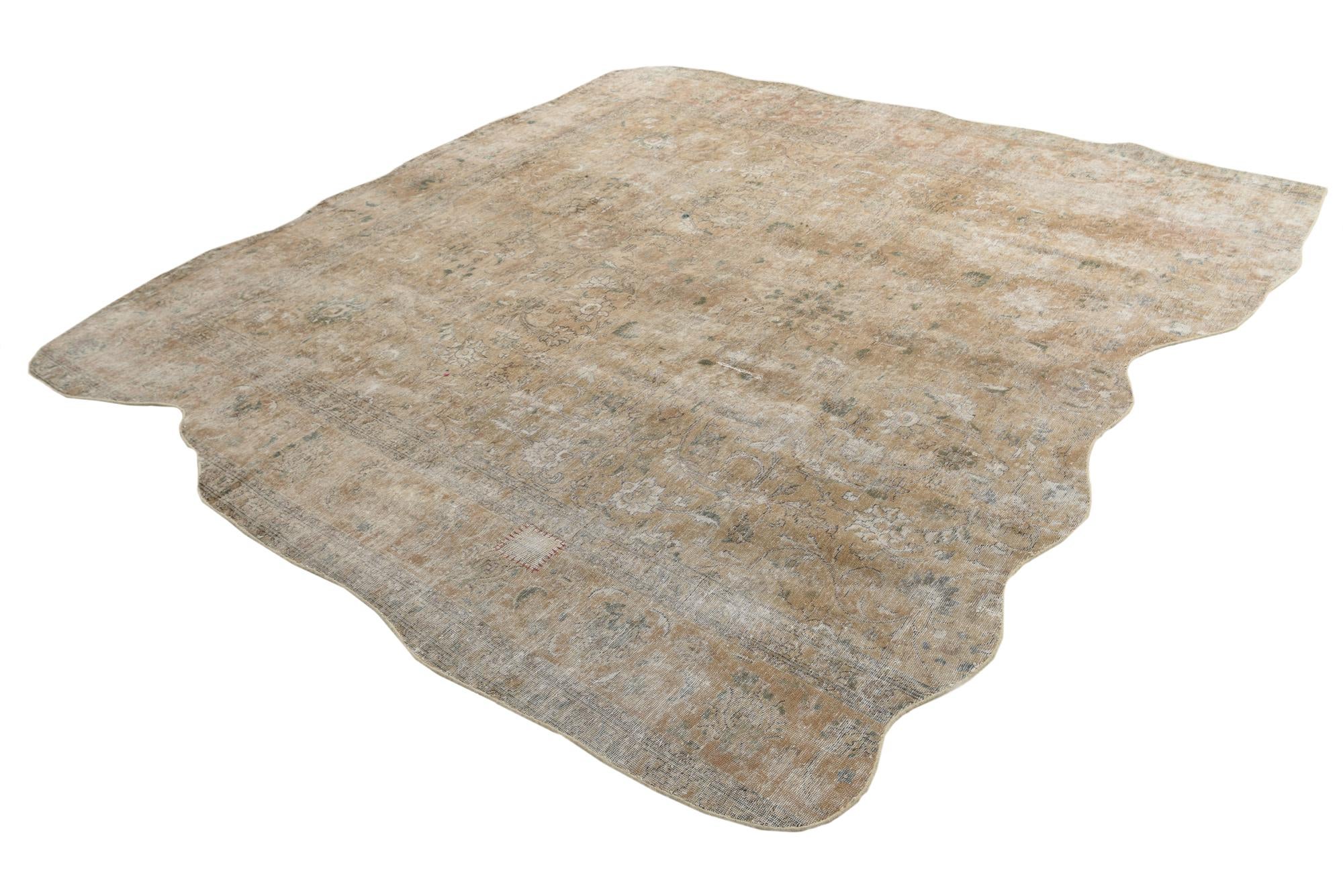9' x 9' 10 Hand Knotted Ultra Vintage Persian Wool Square Rug