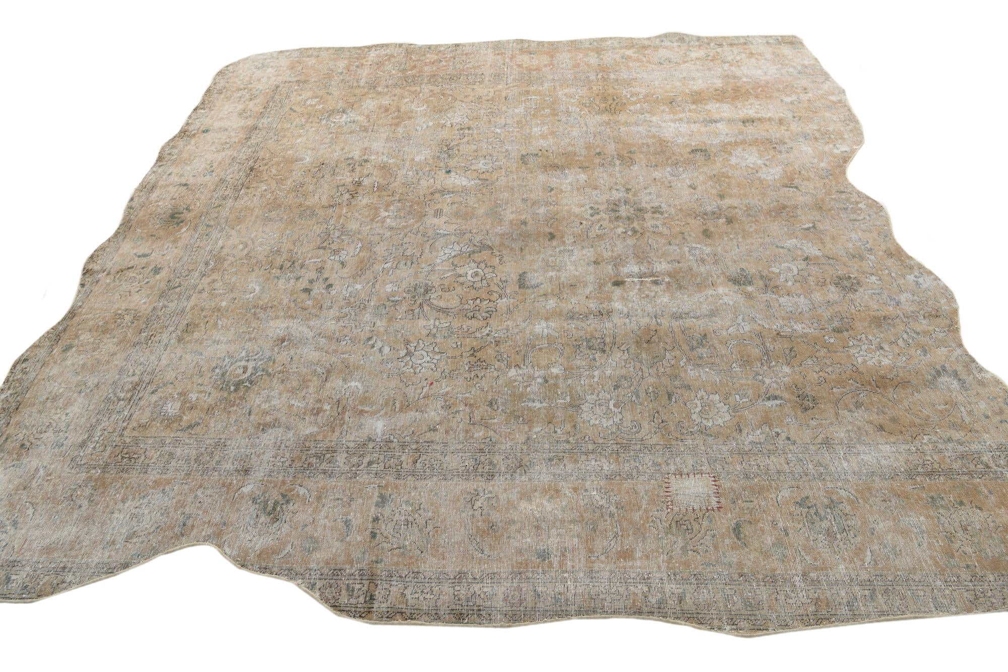 9' x 9' 10 Hand Knotted Ultra Vintage Persian Wool Square Rug