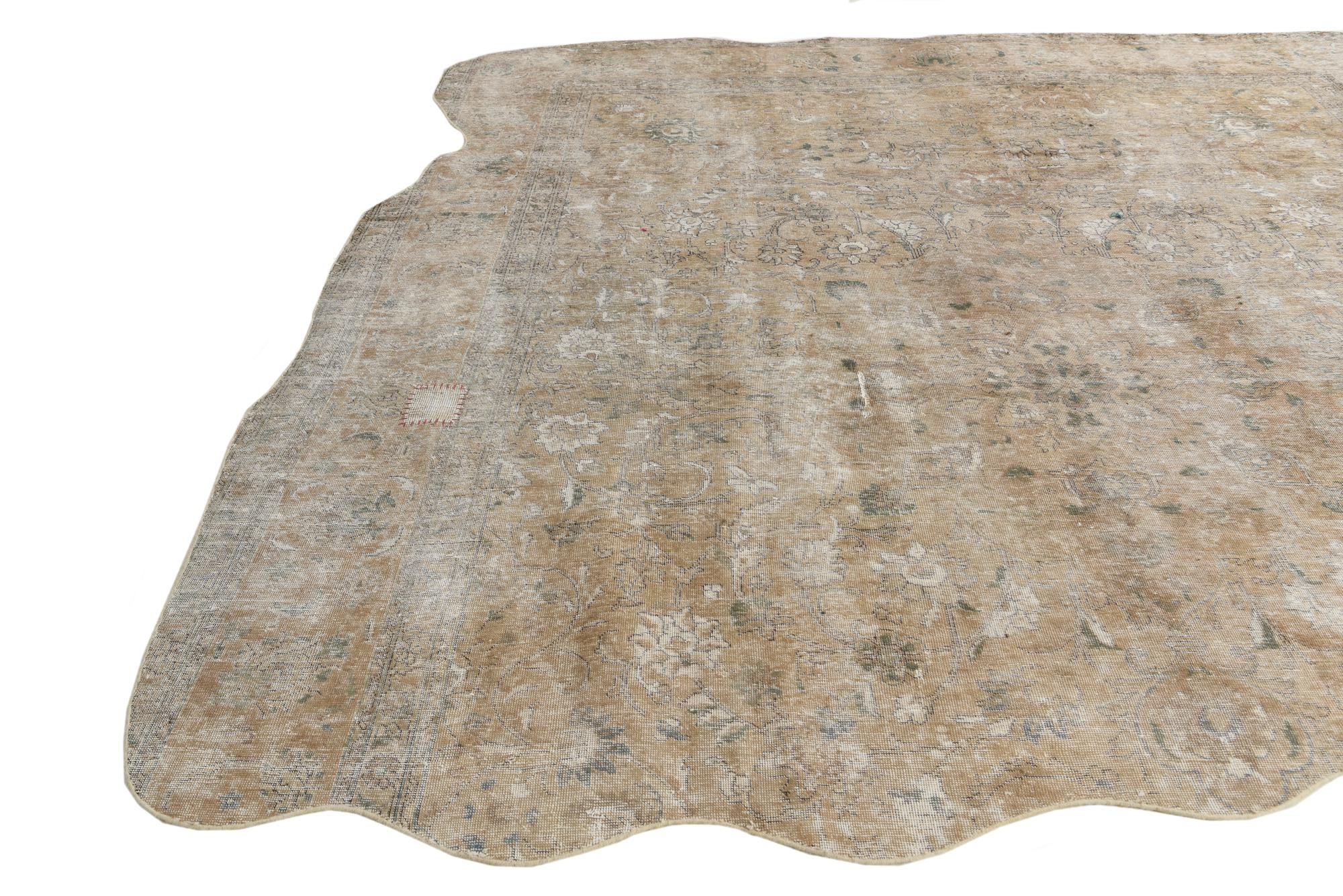 9' x 9' 10 Hand Knotted Ultra Vintage Persian Wool Square Rug