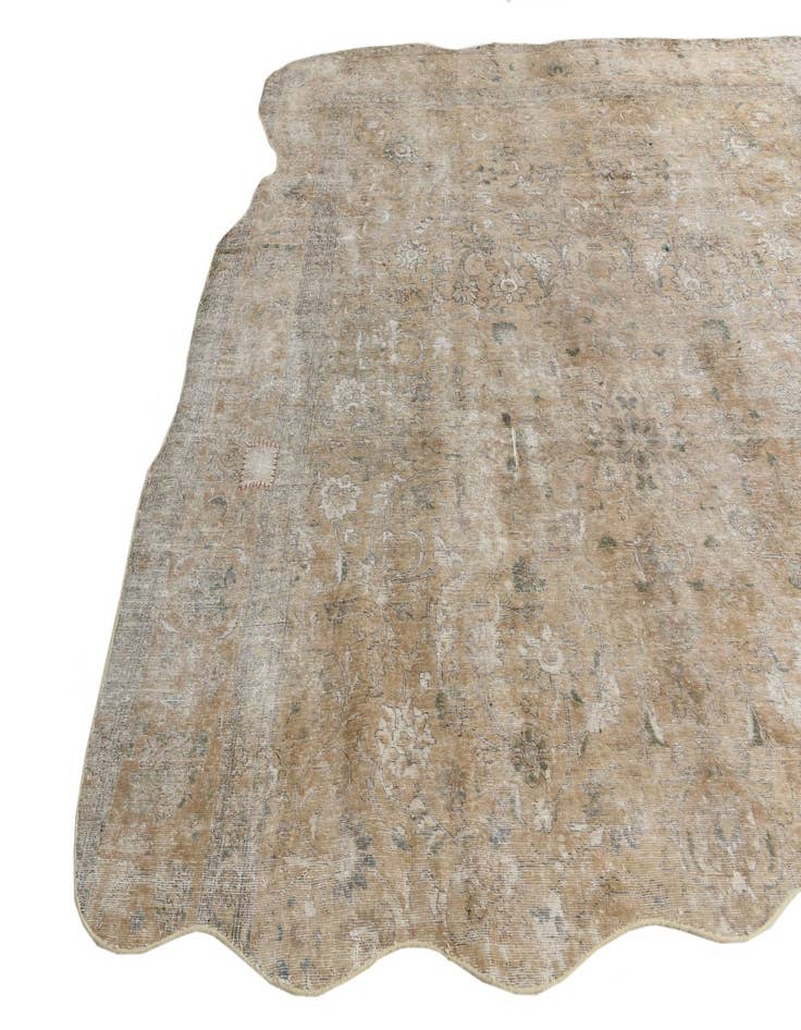 Detail image of 9' x 9' 10  Hand Knotted Ultra Vintage Persian Wool Square Rug