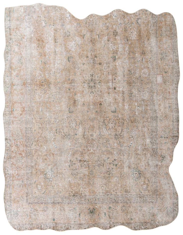 Detail image of 9' x 9' 10 Hand Knotted Ultra Vintage Persian Wool Square Rug