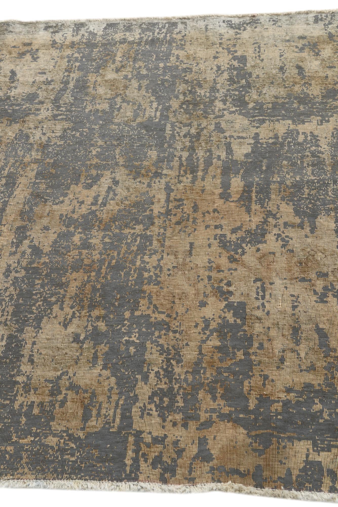 5' 5 x 6' 1 Hand Knotted Ultra Vintage Persian Wool Square Rug