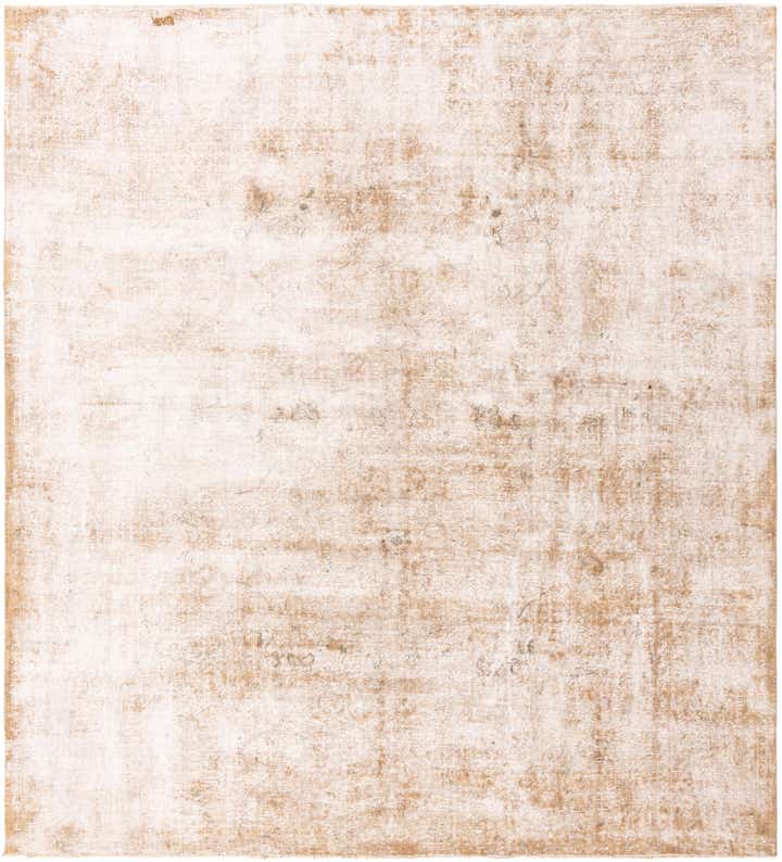 8' 5 x 9' 3 Hand Knotted Ultra Vintage Persian Wool Square Rug