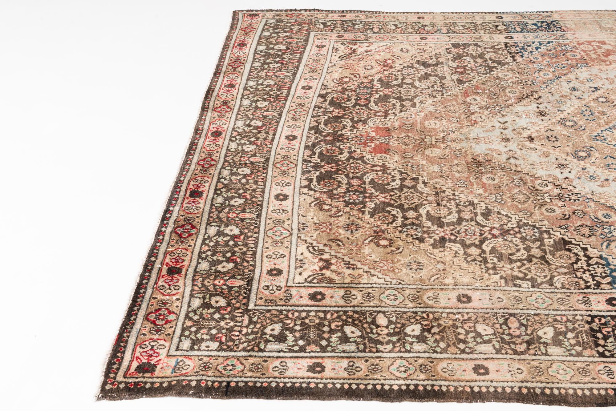 6' 7 x 7' Hand Knotted Ultra Vintage Persian Wool Square Rug