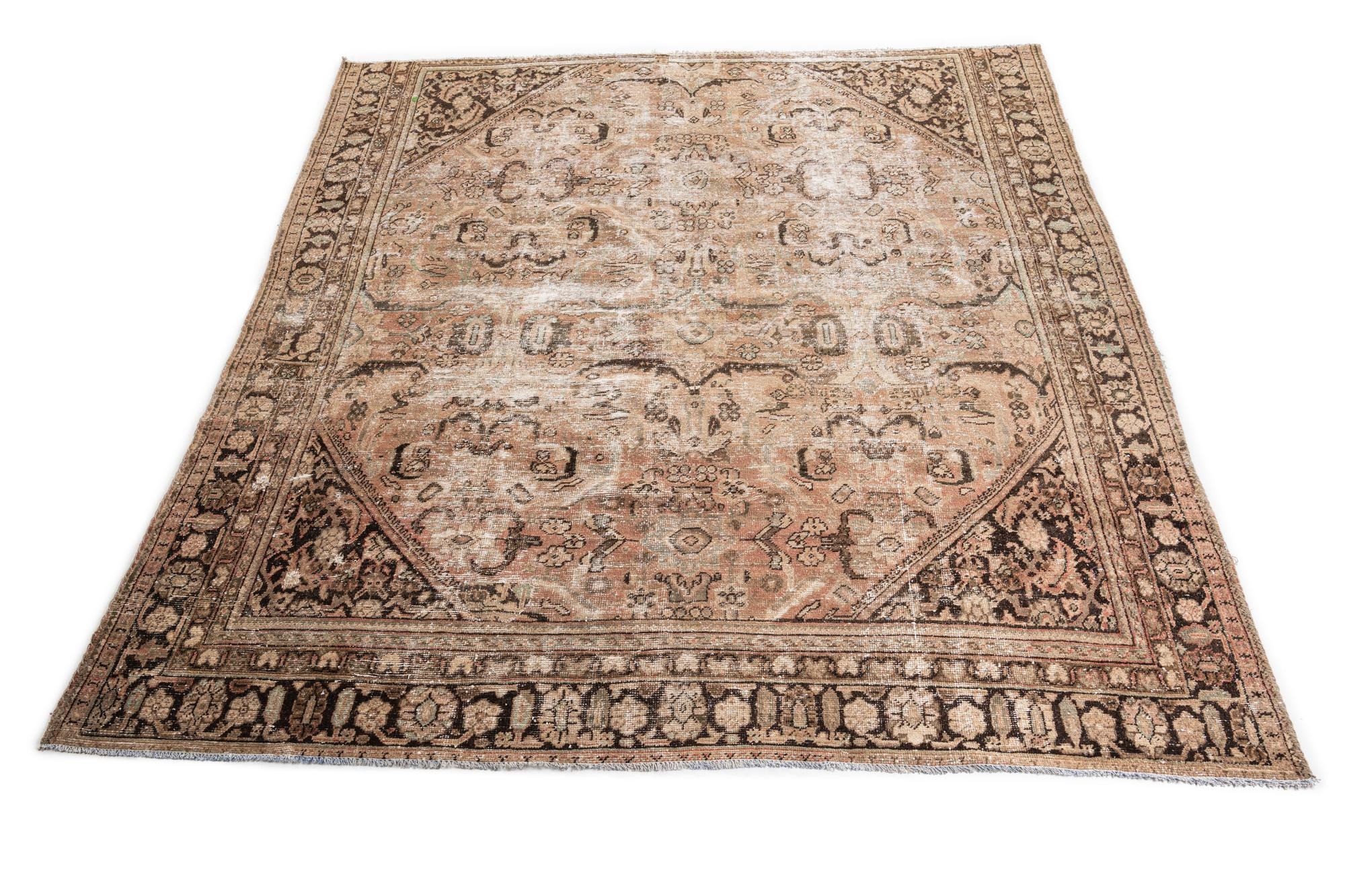 9' 3 x 10' Hand Knotted Ultra Vintage Persian Wool Square Rug