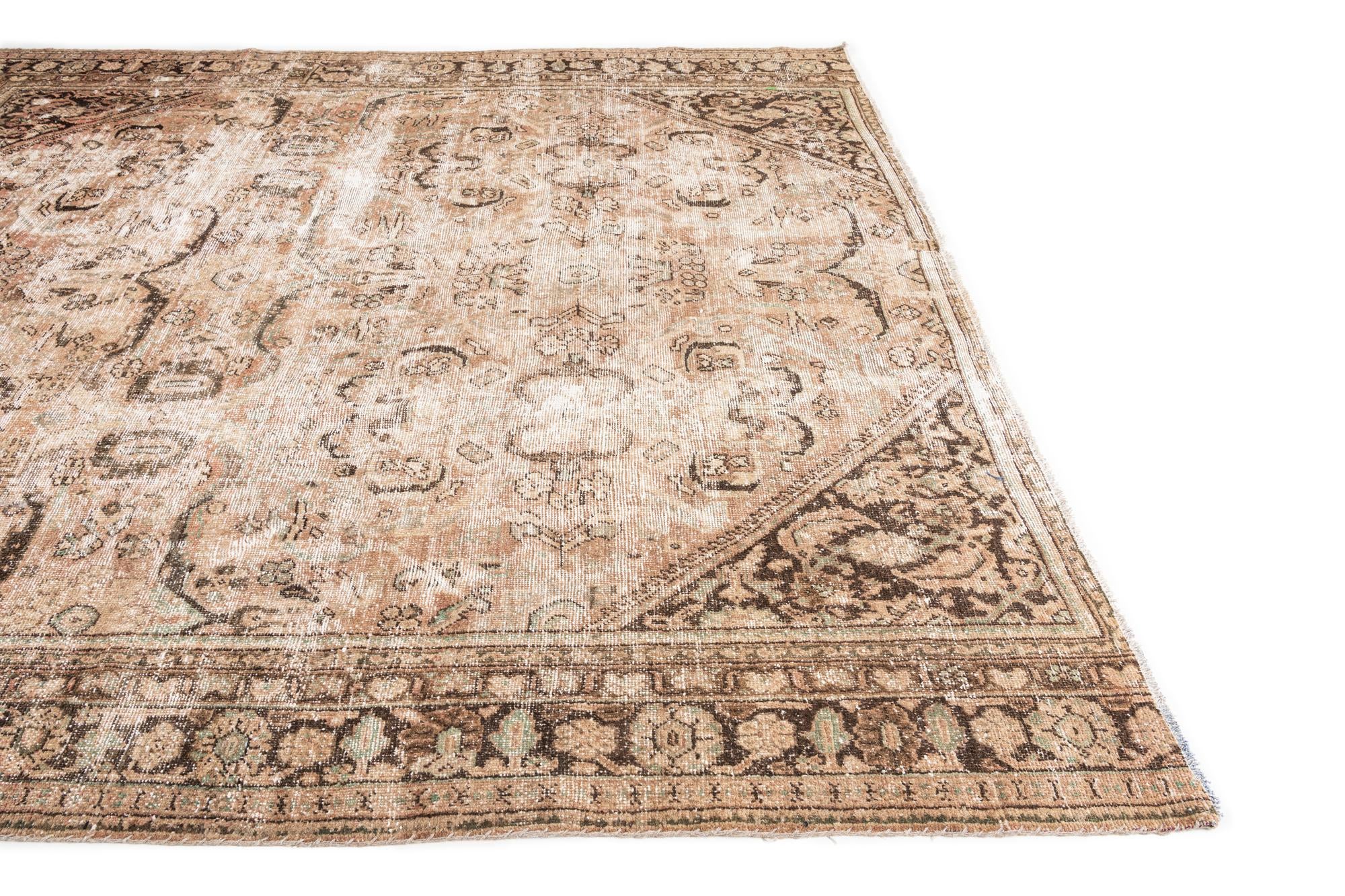 9' 3 x 10' Hand Knotted Ultra Vintage Persian Wool Square Rug