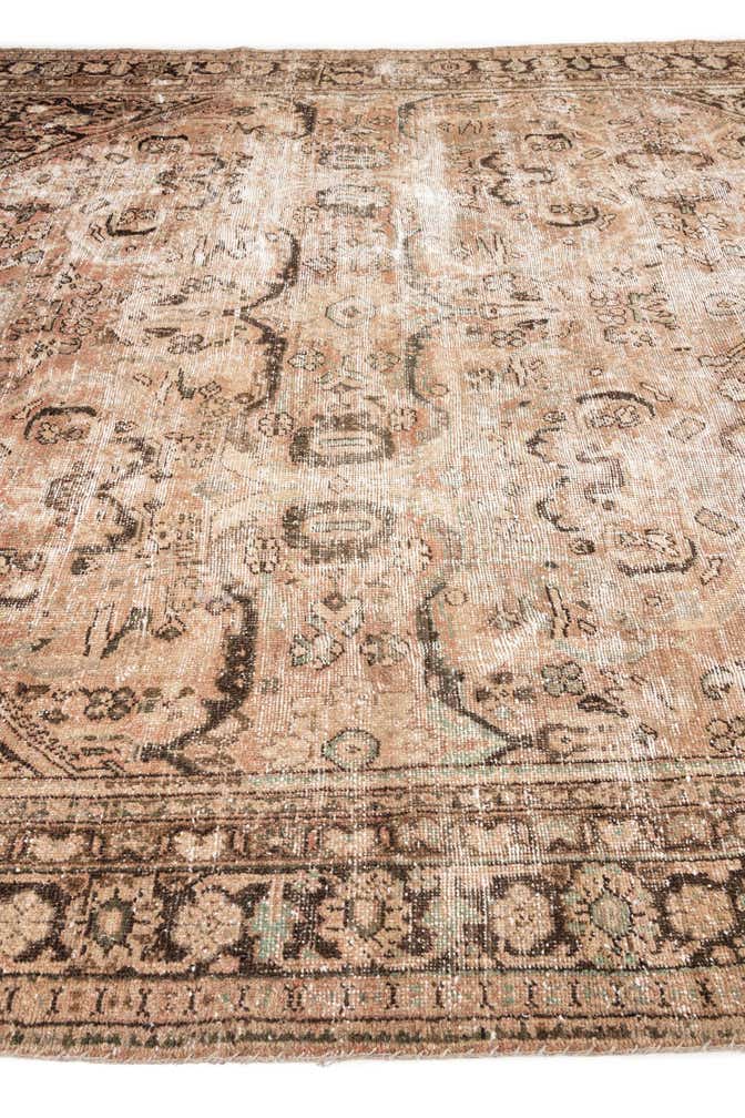 9' 3 x 10' Hand Knotted Ultra Vintage Persian Wool Square Rug