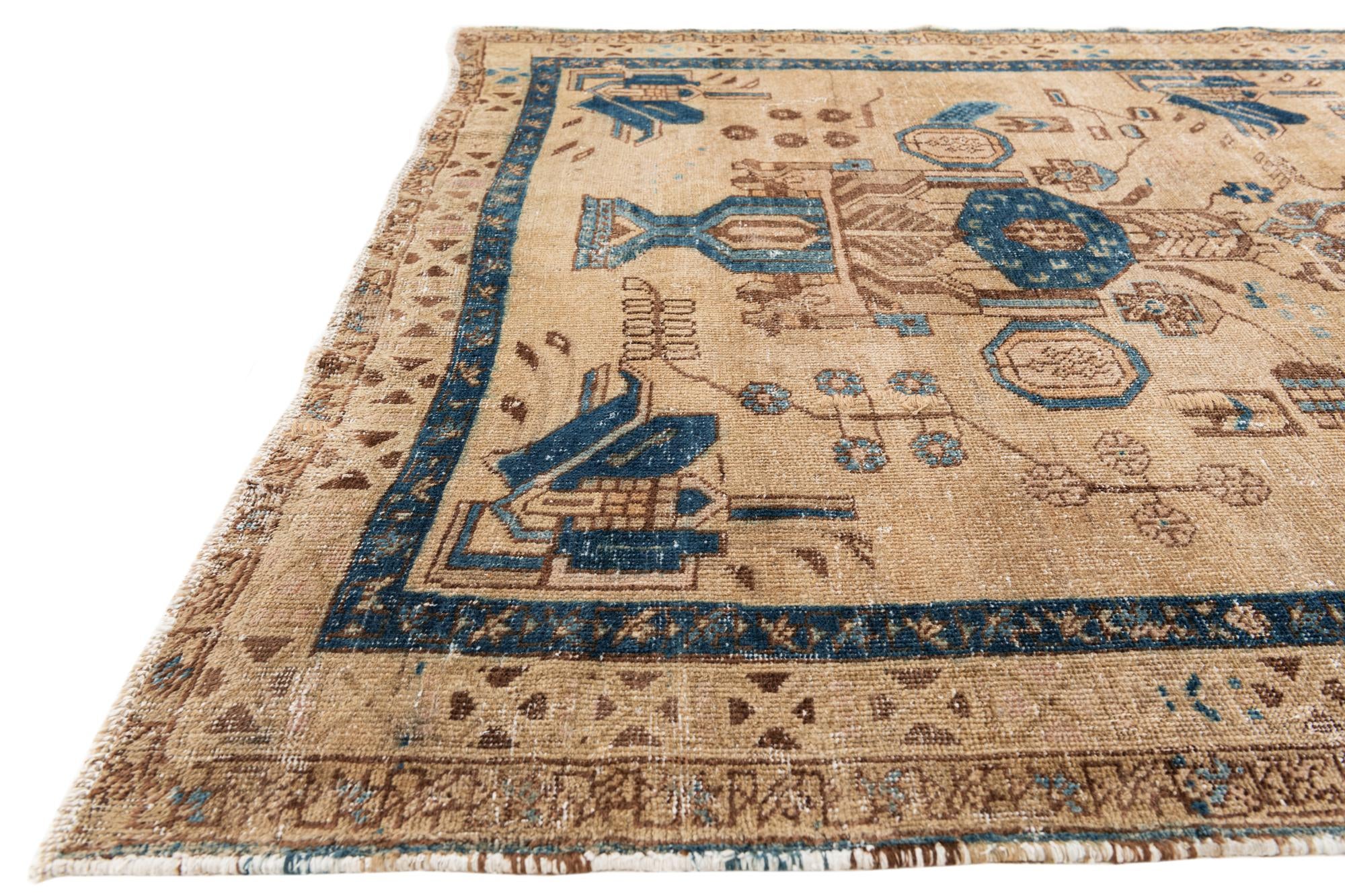 5' 2 x 6' 7 Hand Knotted Ultra Vintage Persian Wool Square Rug