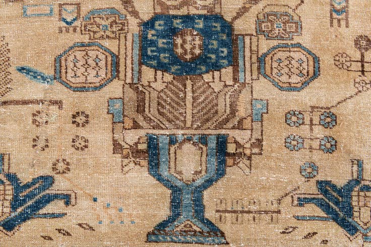 Detail image of 5' 2 x 6' 7 Hand Knotted Ultra Vintage Persian Wool Square Rug