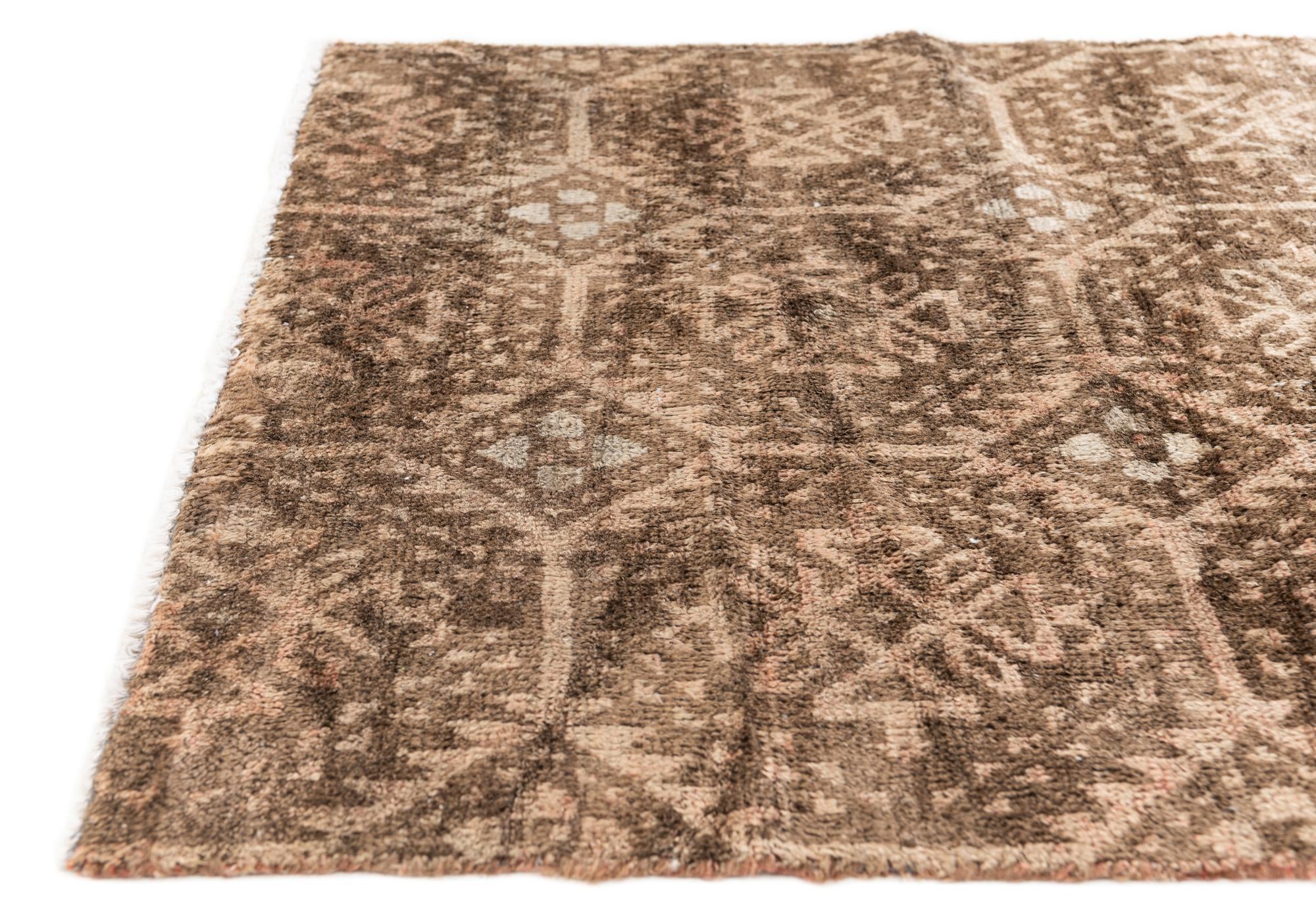 3' 6 x 3' 10 Hand Knotted Ultra Vintage Persian Wool Square Rug