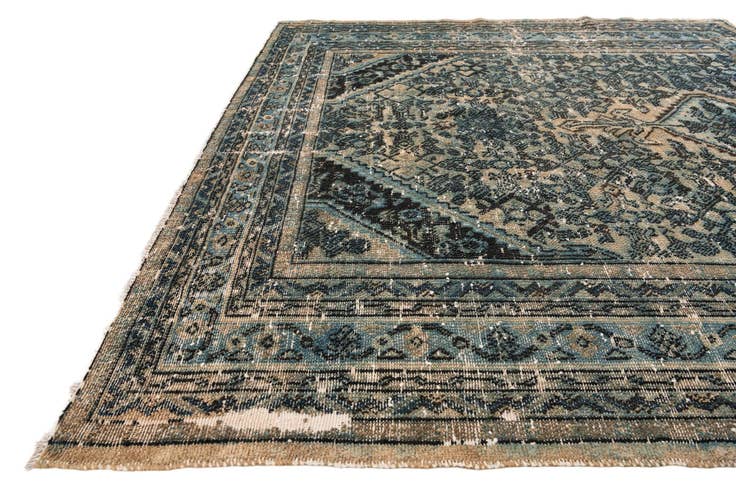 Detail image of 6' 10 x 6' 10 Hand Knotted Ultra Vintage Persian Wool Square Rug