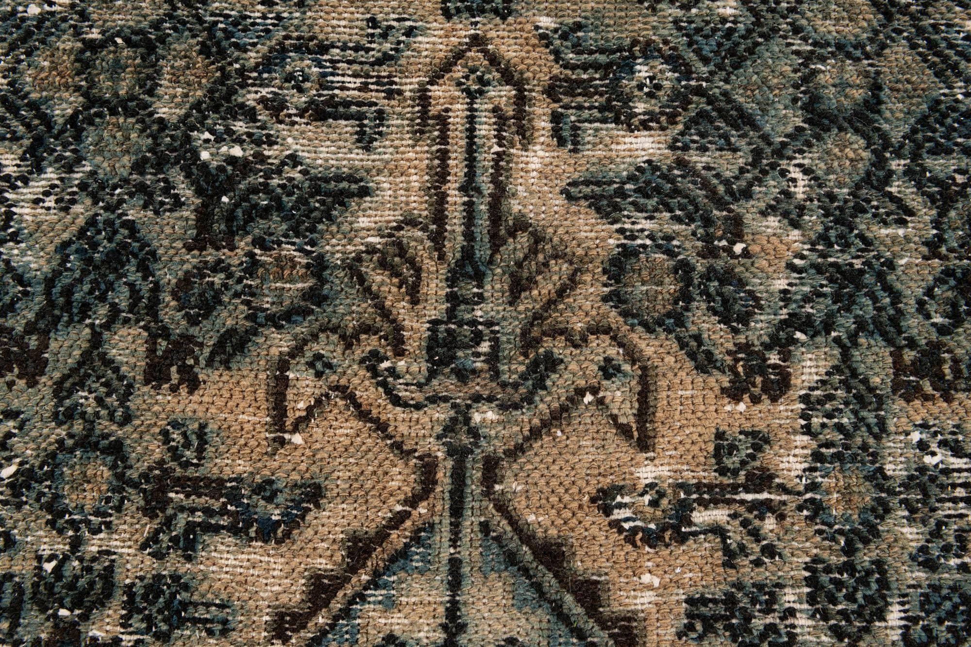 6' 10 x 6' 10 Hand Knotted Ultra Vintage Persian Wool Square Rug