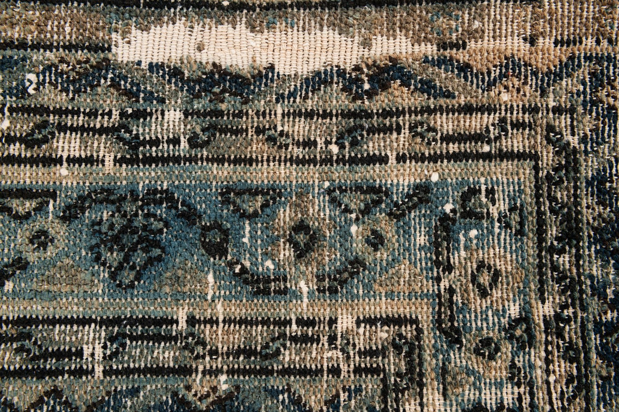 6' 10 x 6' 10 Hand Knotted Ultra Vintage Persian Wool Square Rug