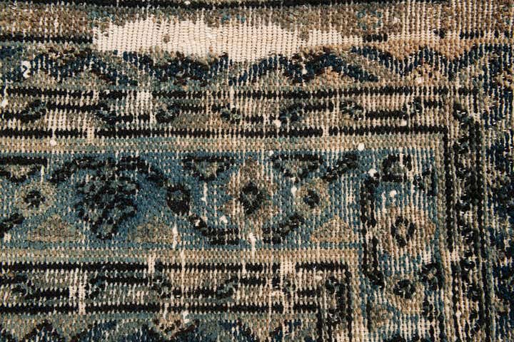 6' 10 x 6' 10 Hand Knotted Ultra Vintage Persian Wool Square Rug