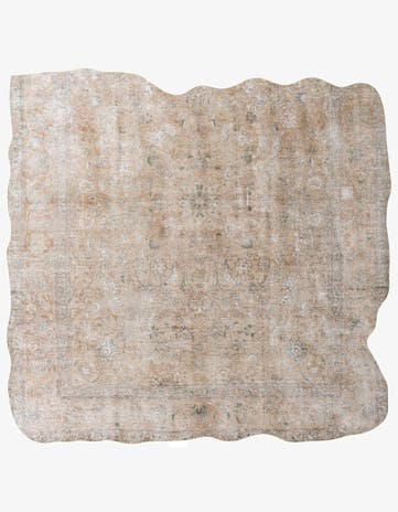 9' x 9' 10 Hand Knotted Ultra Vintage Persian Wool Square Rug