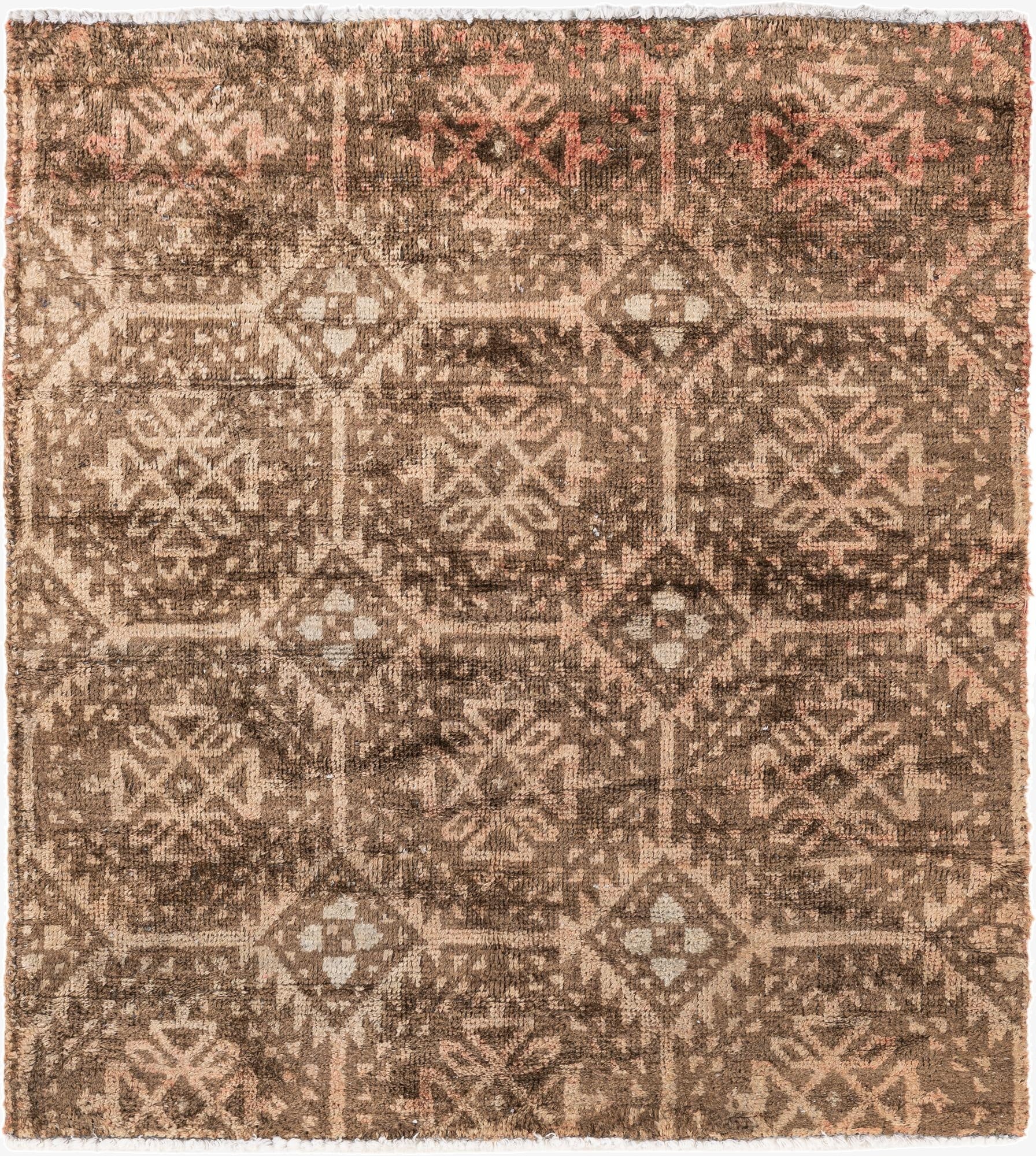 3' 6 x 3' 10  Hand Knotted Ultra Vintage Persian Wool Square Rug