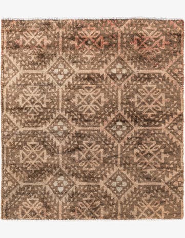 3' 6 x 3' 10 Hand Knotted Ultra Vintage Persian Wool Square Rug