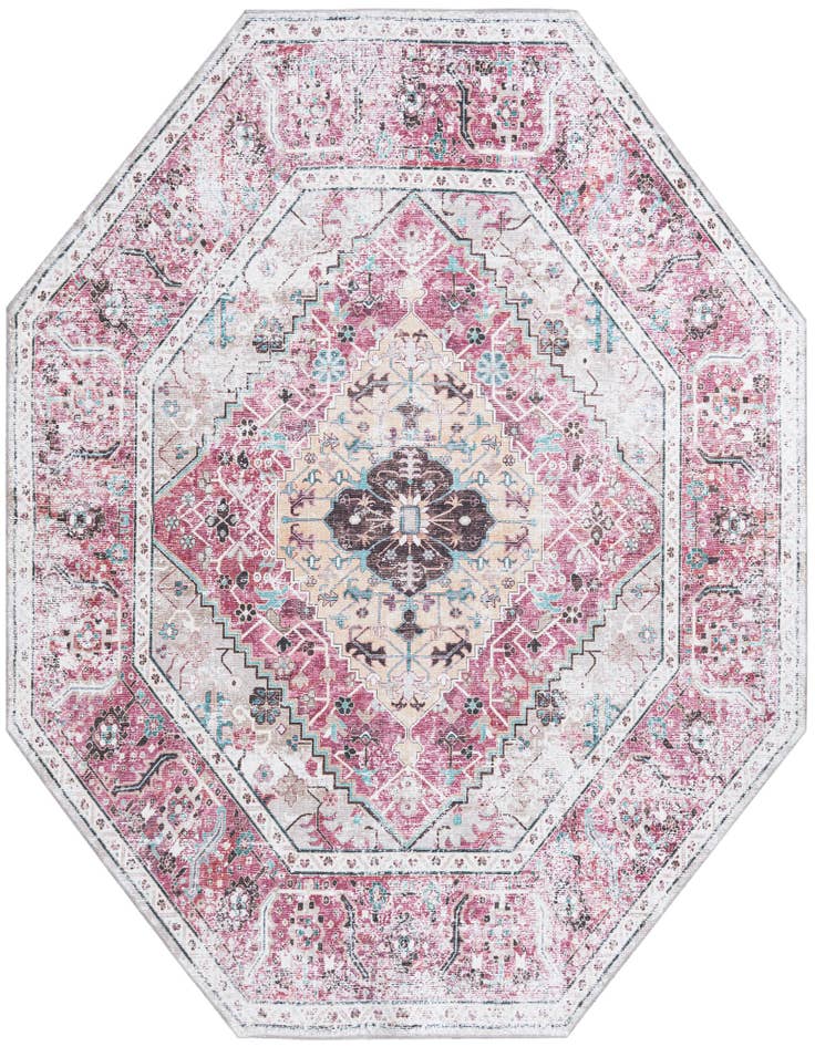 Detail image of 7' 10 x 7' 10 Washable Yara Octagon Rug