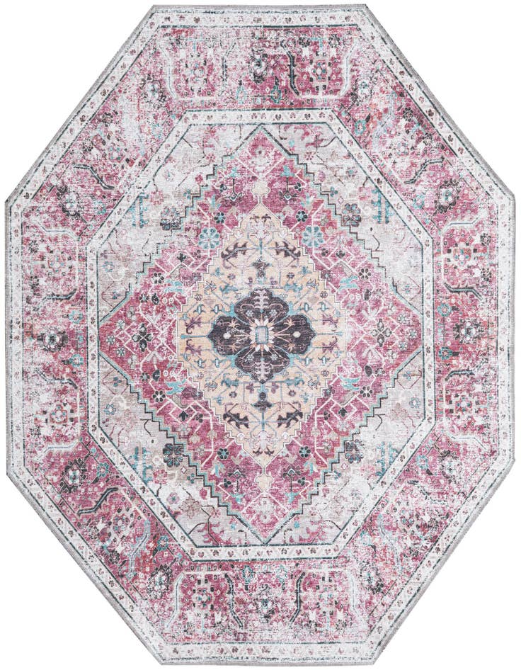 Detail image of 5' x 5' Washable Yara Octagon Rug