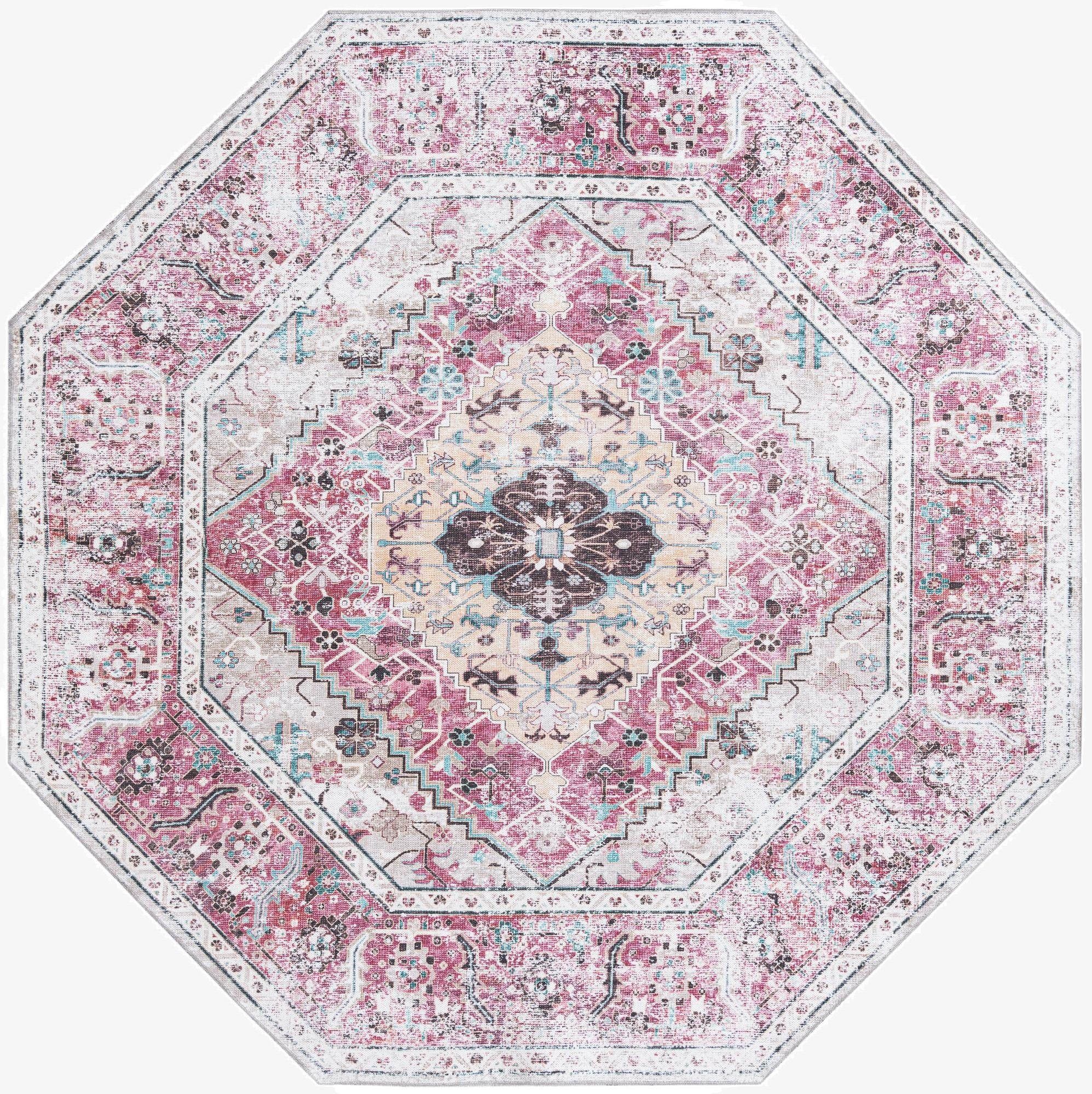 7' 10 x 7' 10  Washable Yara Octagon Rug