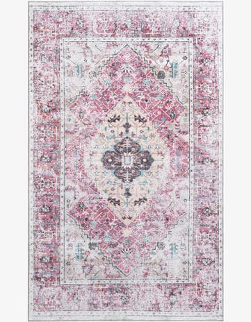Light Coral Pink Washable Yara Rug