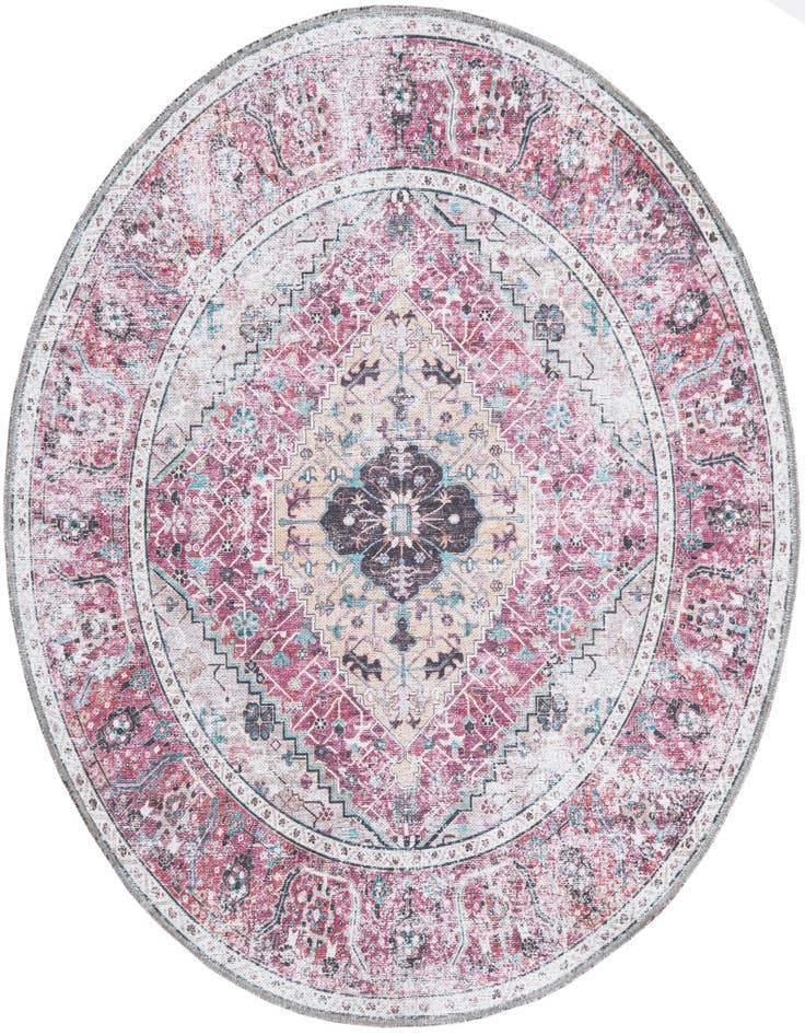 Detail image of 4' x 4' Washable Yara Round Rug